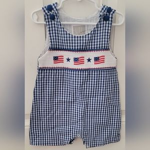 Lil Cactus Toddler Boys 18-24 Months 4th of July Smocked Romper